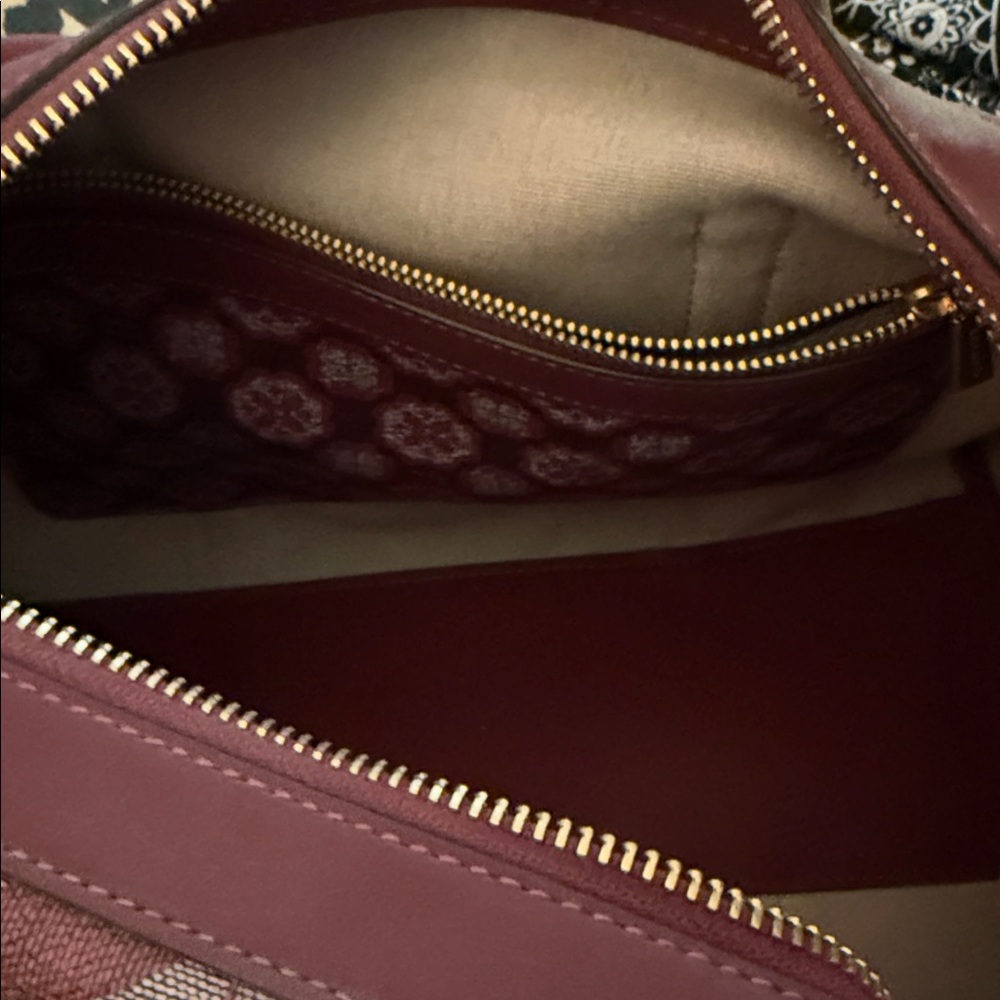 Kate Spade Maroon and Gray Patterned Satchel - Picture 2 of 3